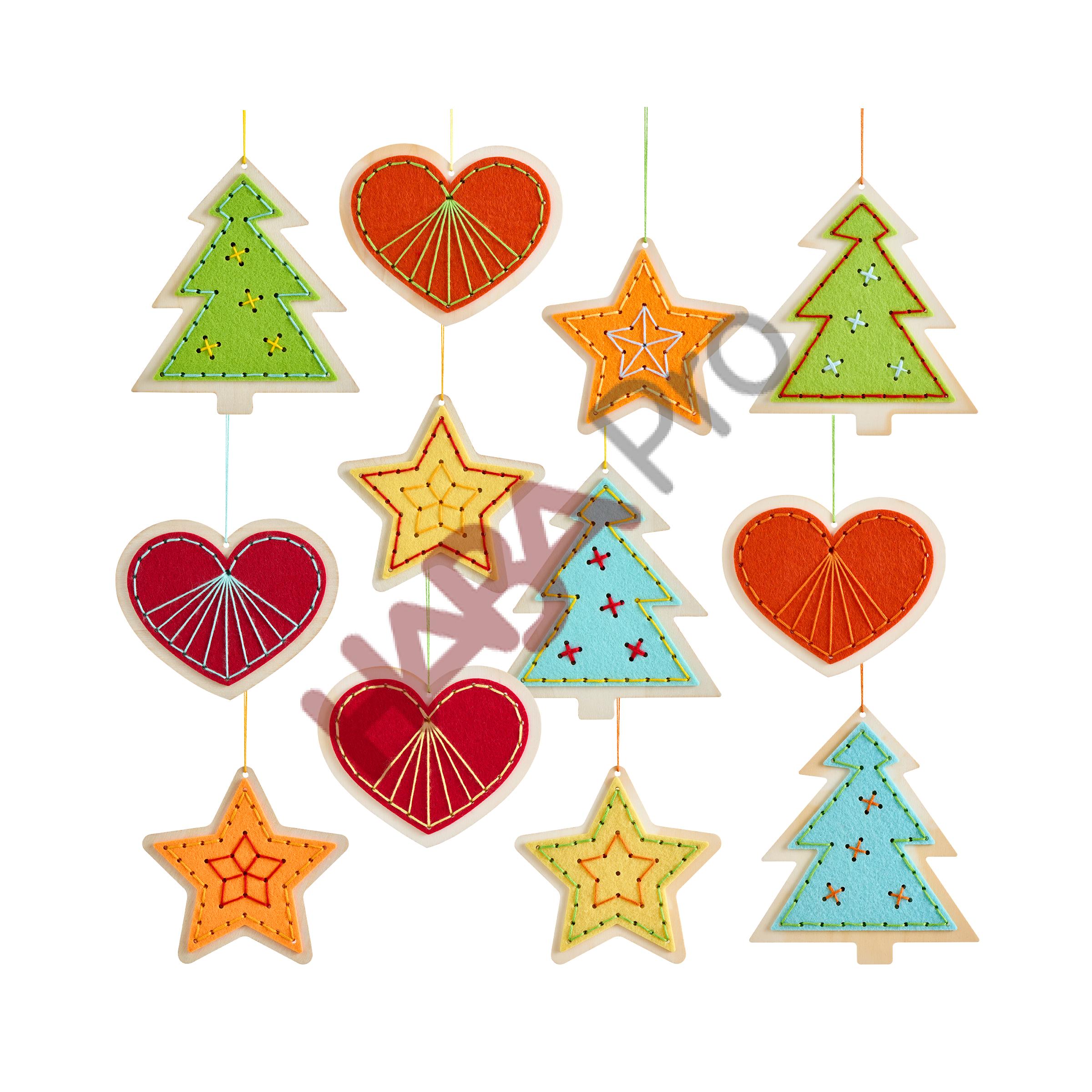 Zrób to sam Drewniane zawieszki do wyszywania, 12 szt.