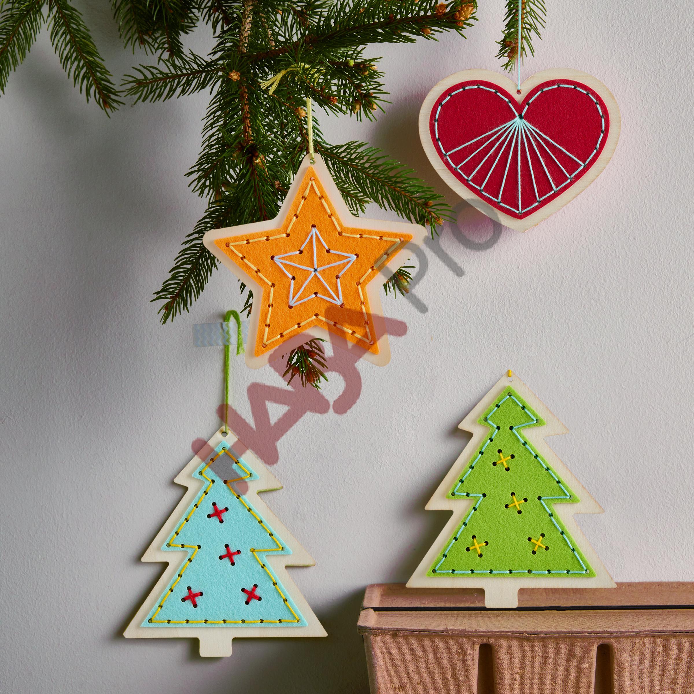 Zrób to sam Drewniane zawieszki do wyszywania, 12 szt.