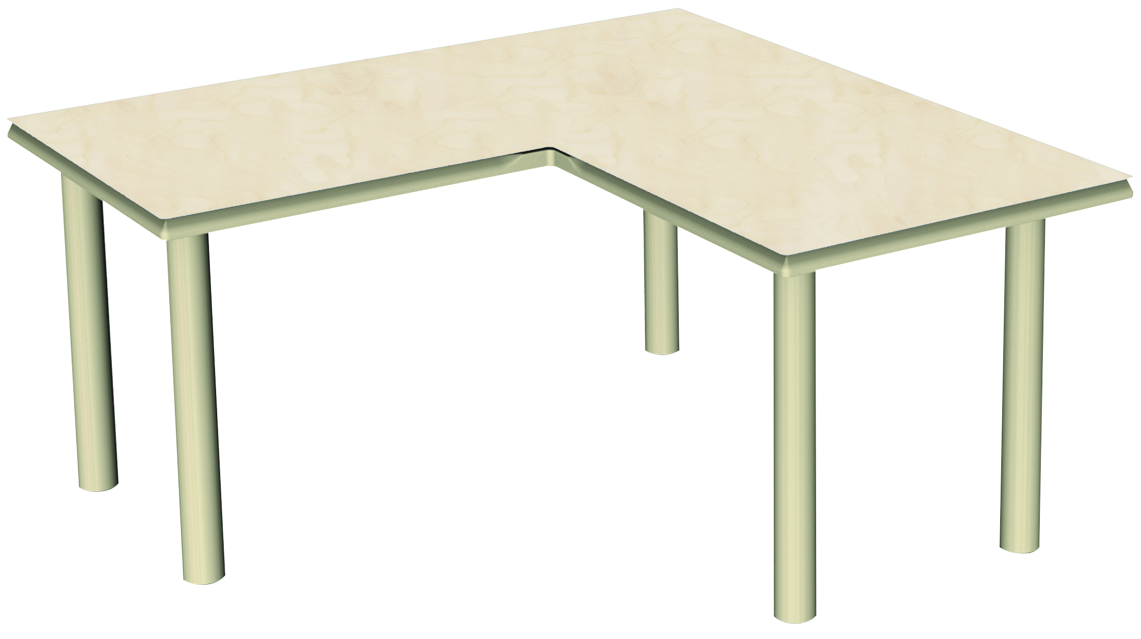 Stół w kształcie litery L, regulowana wys. 40-58 cm