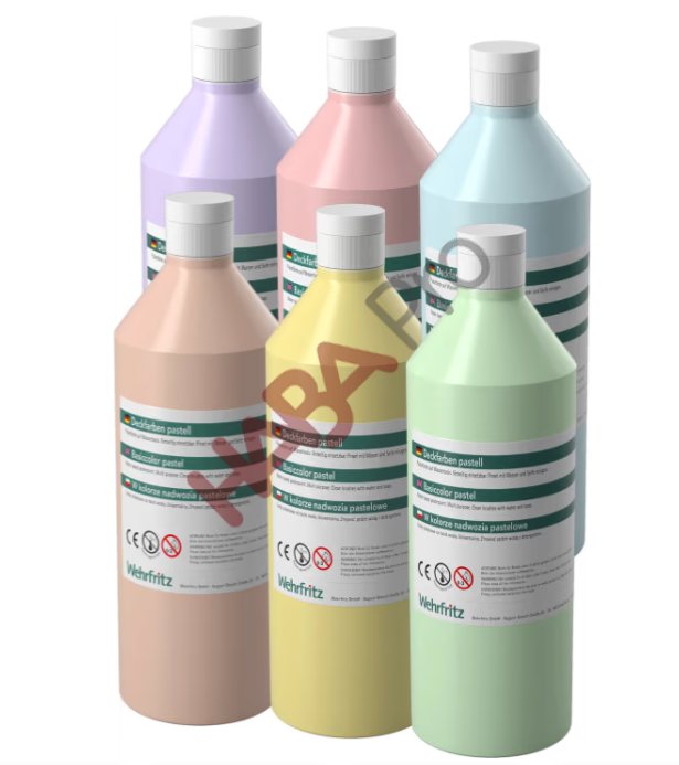 Farby kryjące Wehrfritz „Pastelowe kolory”, 6 x 500 ml