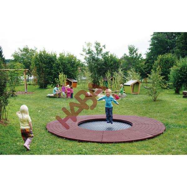 Trampolina ziemna, okrągła, odporna na wandalizm