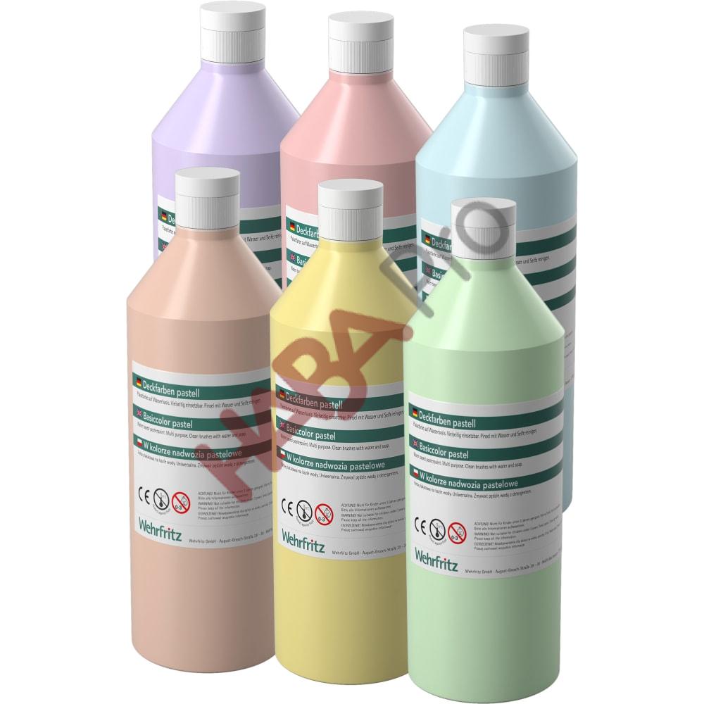 Farby kryjące Wehrfritz „Pastelowe kolory”, 6 x 500 ml