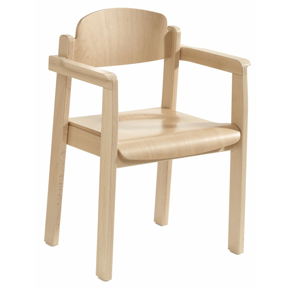 Stół drewniany z 4 krzesłami do żłobka, 80 x 80 cm