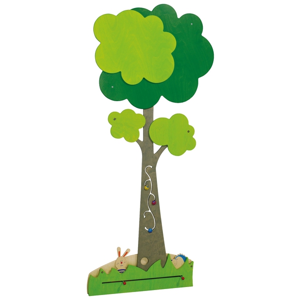 Aplikacja ścienna "Drzewo z zającem i jeżem”