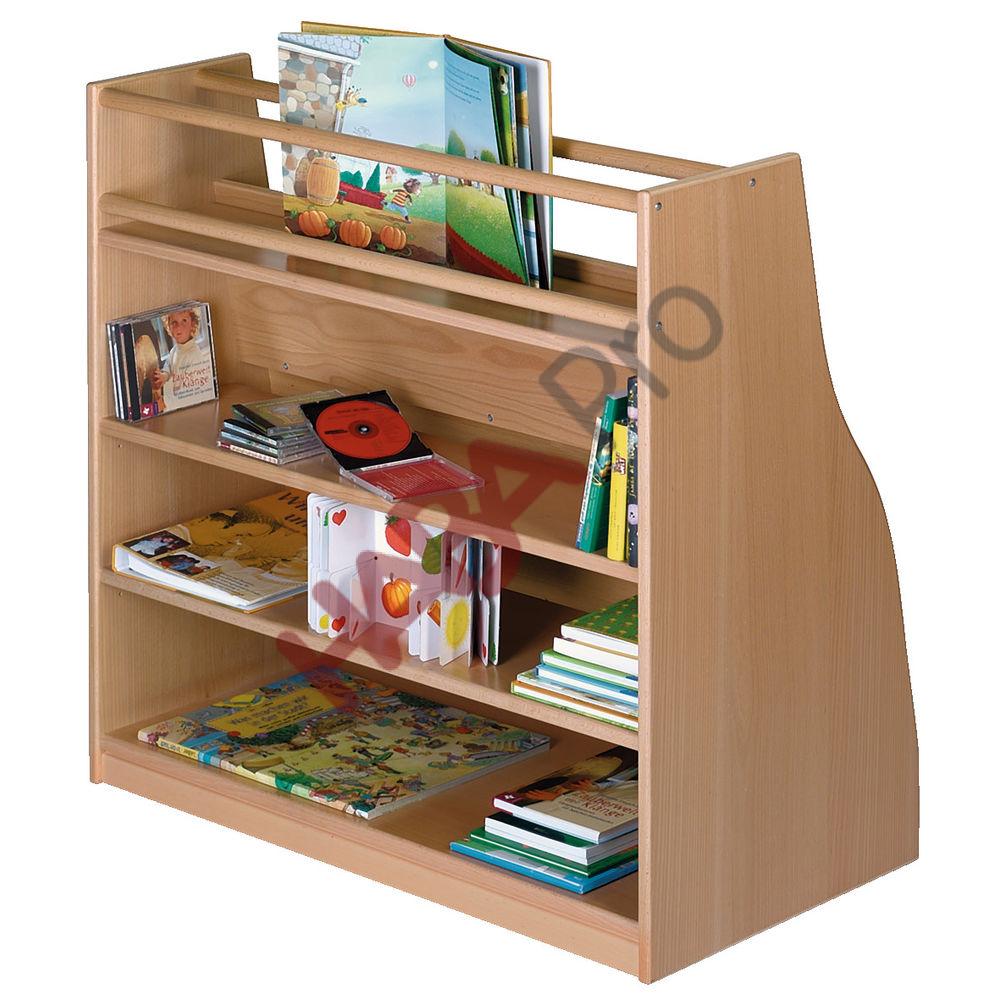 Dwustronna biblioteczka z drewna bukowego