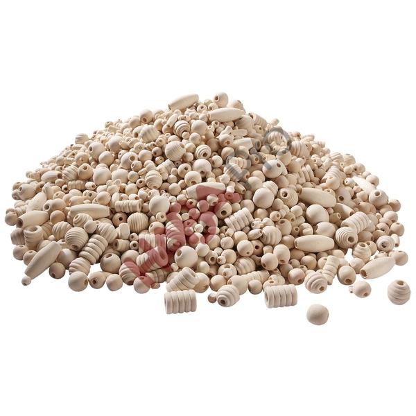 Naturalne drewniane koraliki, 1 kg