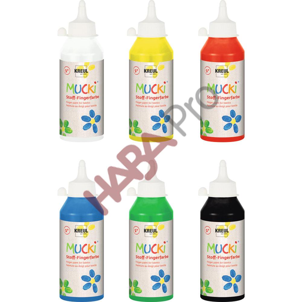 Farby do malowania palcami na tkaninach, 6 x 250 ml