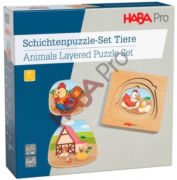 Zestaw puzzli warstwowych Zwierzęta