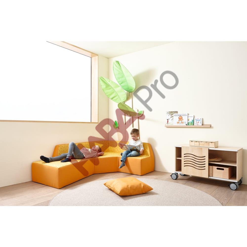 Sofa przedszkolna PREMIUM narożna, lewa, tkanina 1