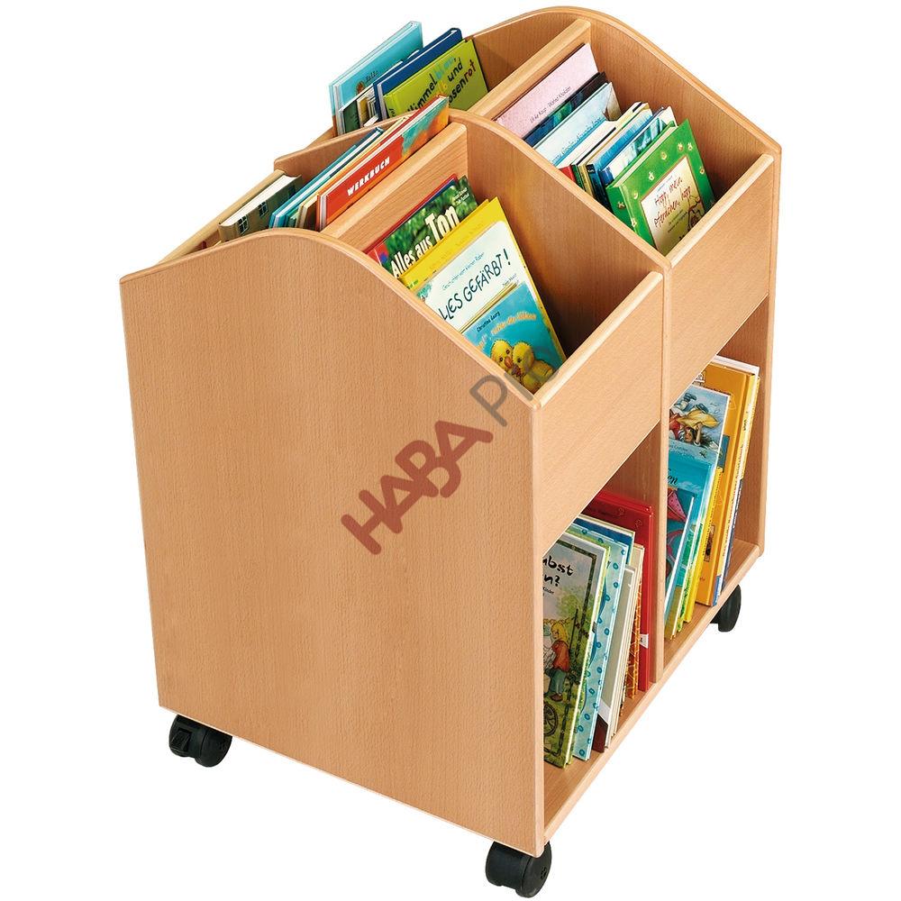 Duża biblioteczka na kółkach - buk