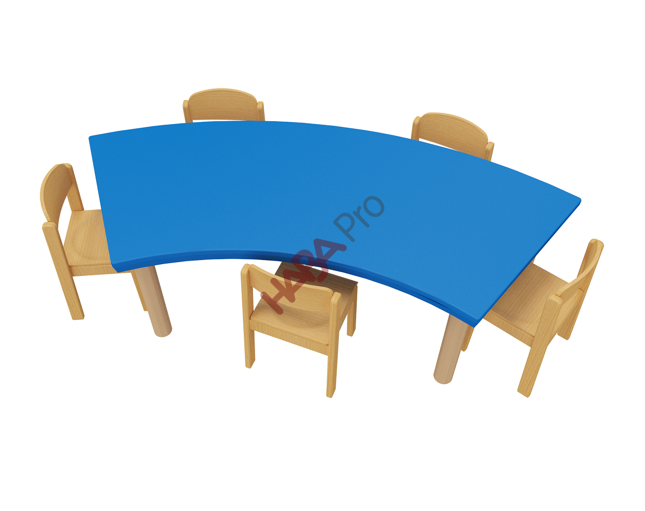 Stół w kształcie fali, regulowana wys. 40-58 cm