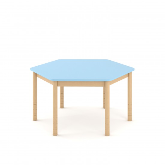 Stół z kolorowym blatem, regulowana wys. 40-58 cm