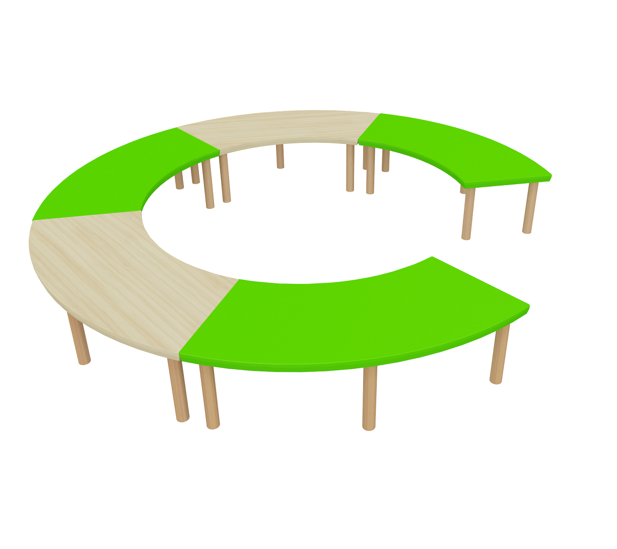 Stół w kształcie fali, regulowana wys. 40-58 cm