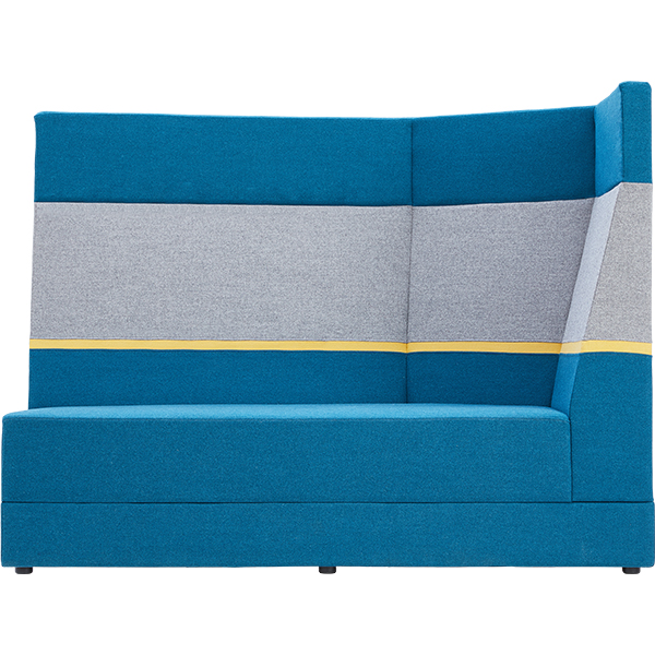 Set.upp - sofa 5- kątna z wysokim oparciem, prawe - skóra eko