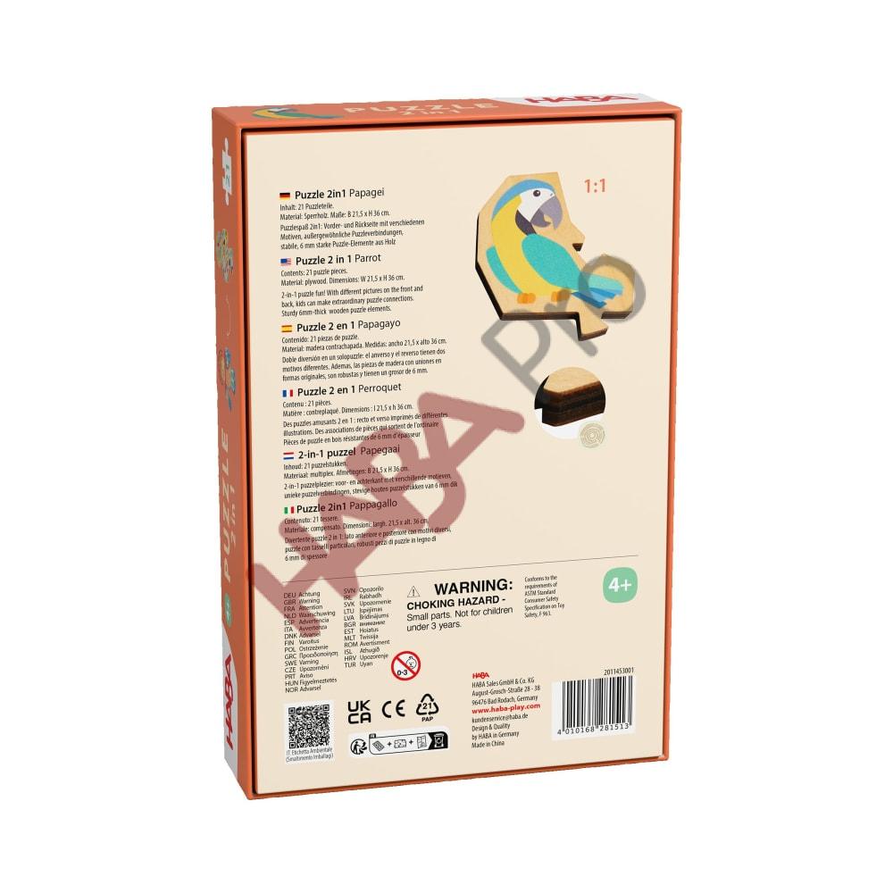 2011453001-Holzpuzzle-Papagei-CGI-F-02.psd Puzzle 2 w 1 - Papuga