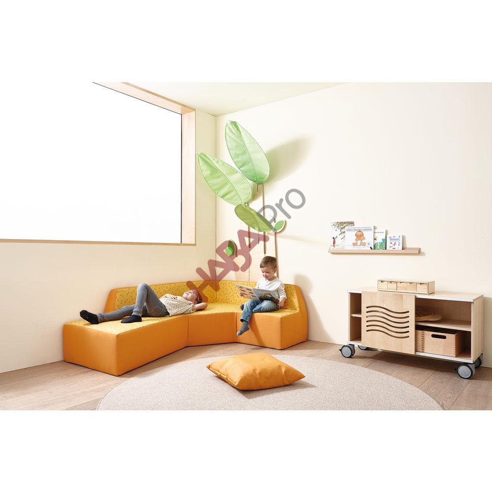 Sofa przedszkolna PREMIUM narożna, prawa, tkanina 1