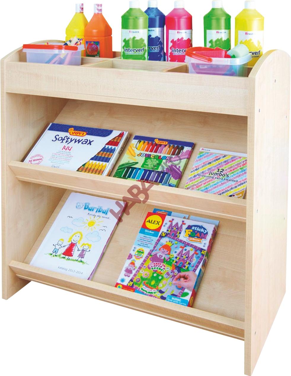 Biblioteczka i regał na materiały plastyczne