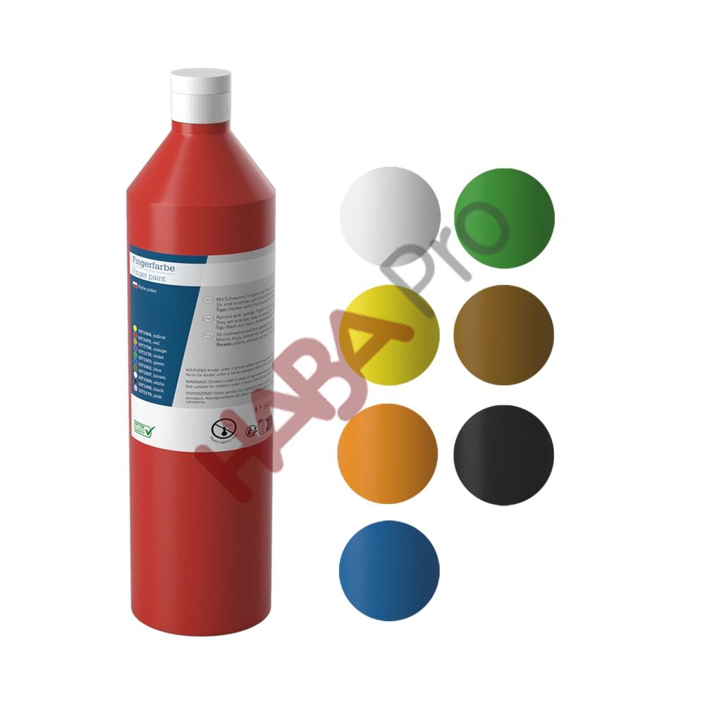 HABA - farby do malowania palcami, zestaw 8 x 750 ml