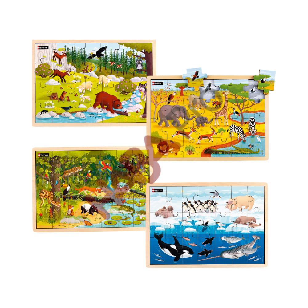 Zestaw drewnianych puzzli "Natura"