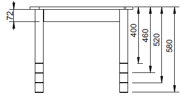 Stół prostokątny 120 x 80 cm, regulowana wys. 40-58 cm