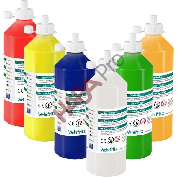 Zestaw farb do tekstyliów Wehrfritz 6 x 500 ml