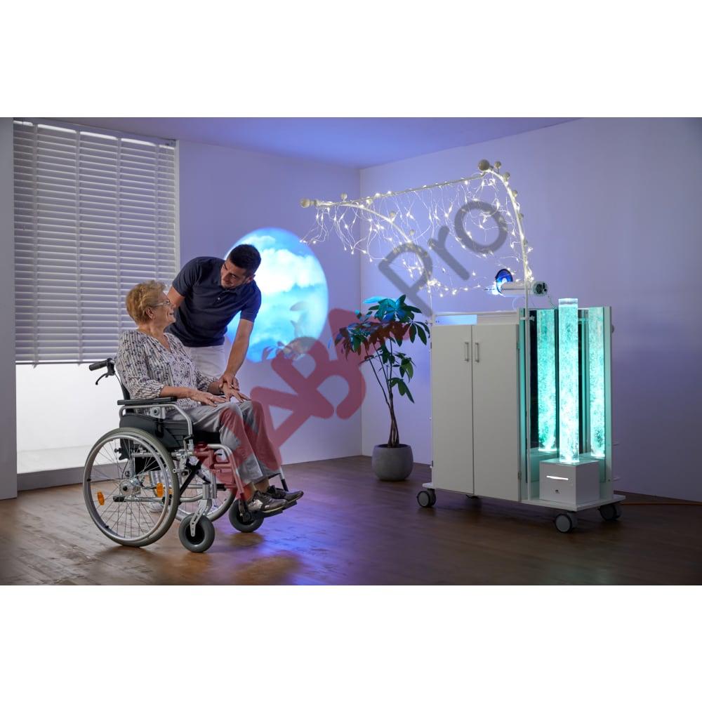 Wózek sensoryczny - mobilna sala doświadczania świata - biały