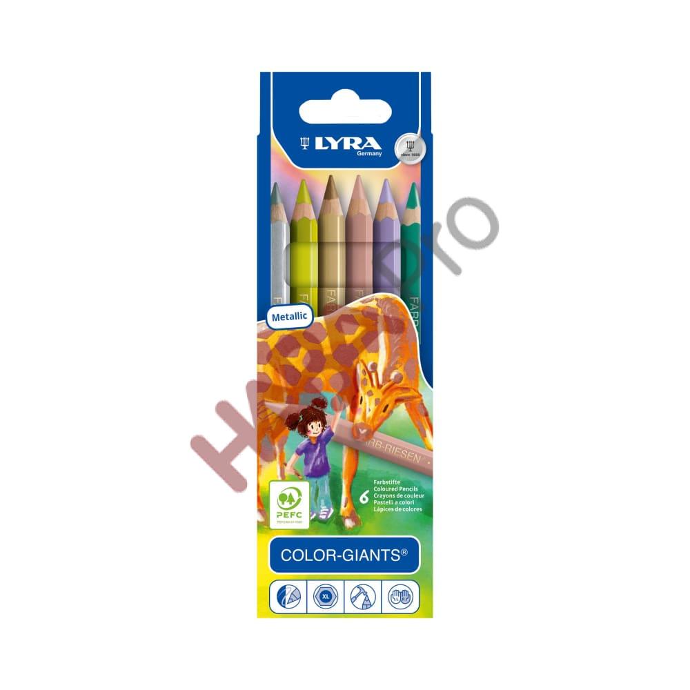 LYRA Duże kredki "Metallic", 6 sztuk