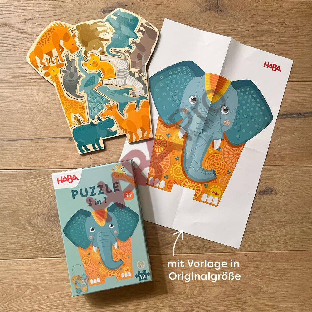 2011068001-Puzzle-2-in-1-Elefant-online-04.jpg Puzzle 2 w 1 - Słoń