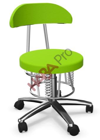BIOSWING_Stolek_dla_wychowawcoww_z_oparciem_zielony BIOSWING ® Stołek dla wychowawców (z oparciem, pokrycie z materiału)