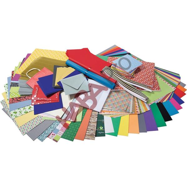 Ogromny zestaw papierów dekoracyjnych, 12 kg