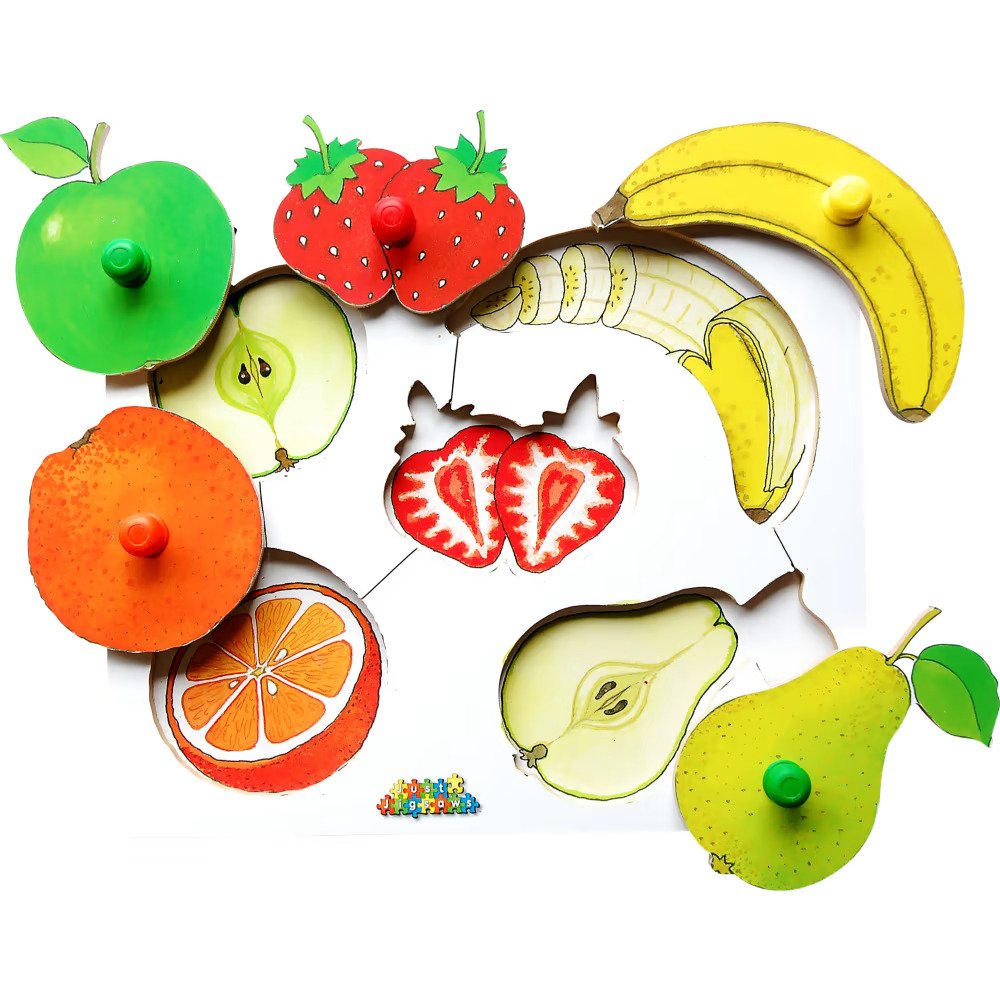 Zestaw do chwytania - owoce i warzywa, 4 układanki puzzle