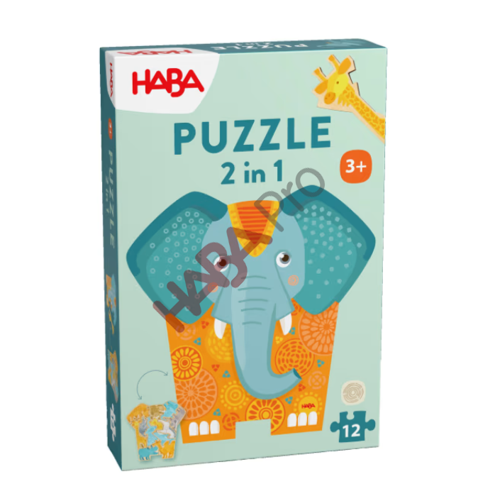 Puzzle 2 w 1 - Słoń