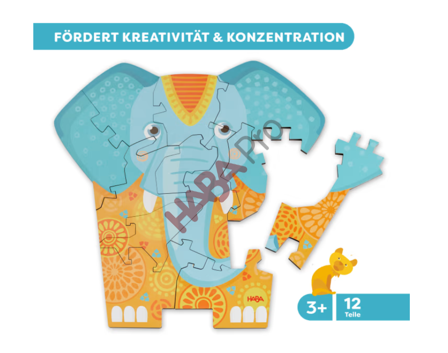 Puzzle 2 w 1 - Słoń