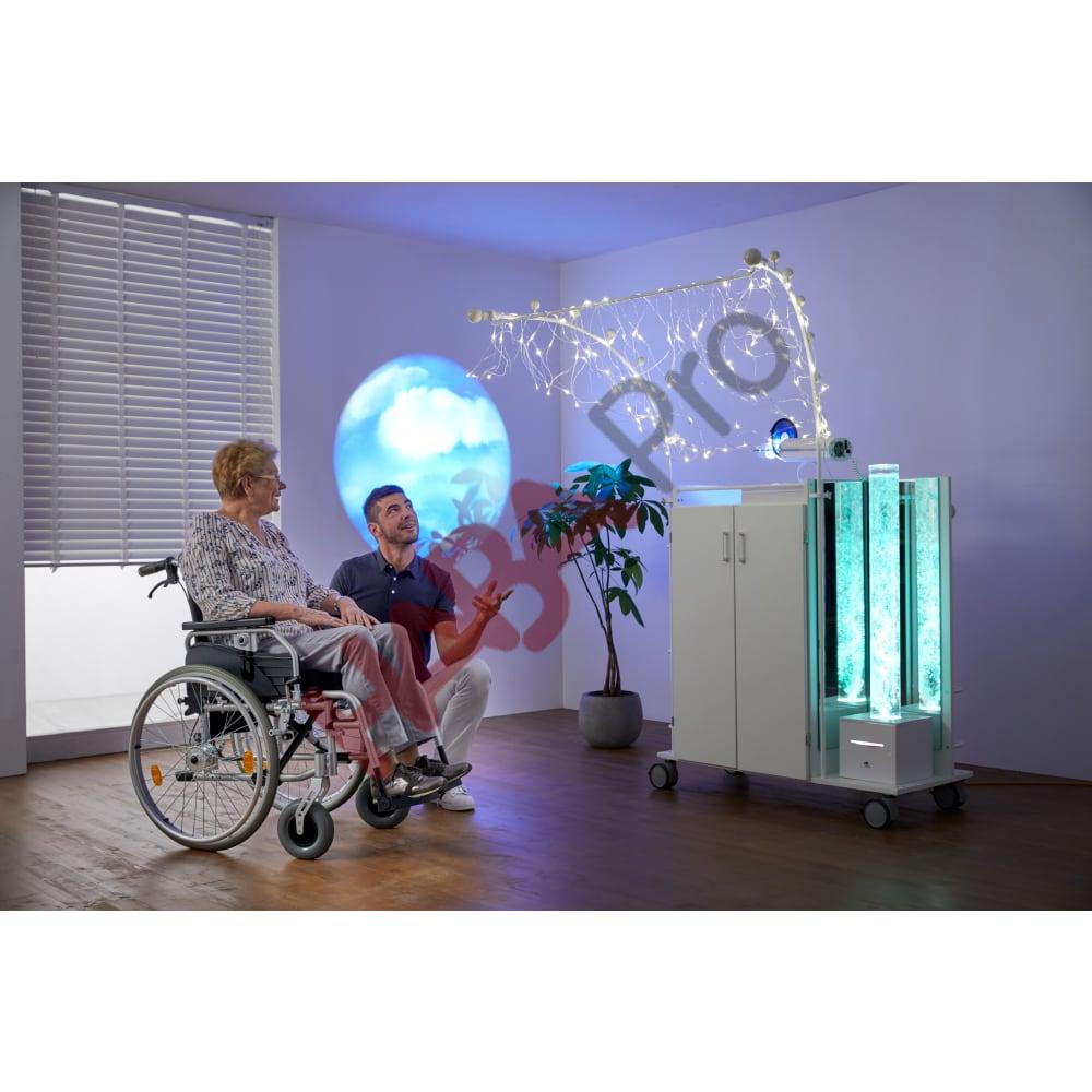 Wózek sensoryczny - mobilna sala doświadczania świata - biały