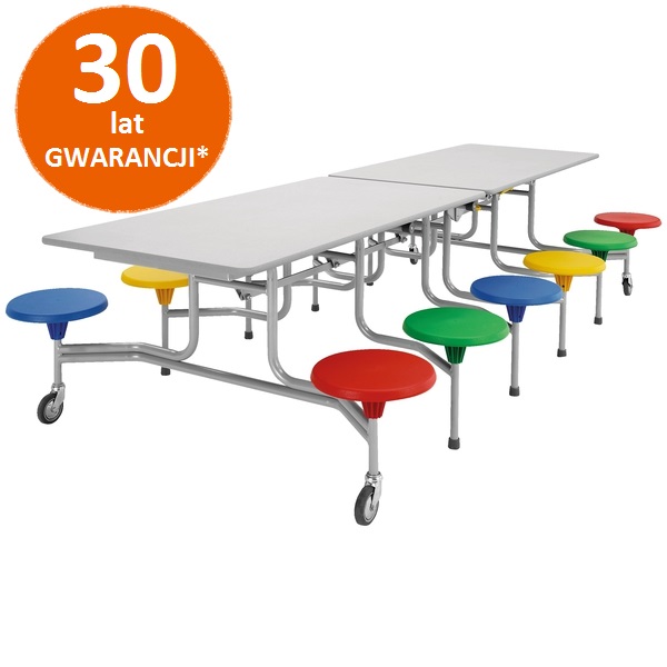 Stół do jadalni szkolny składany prostokątny dla 16 osób
