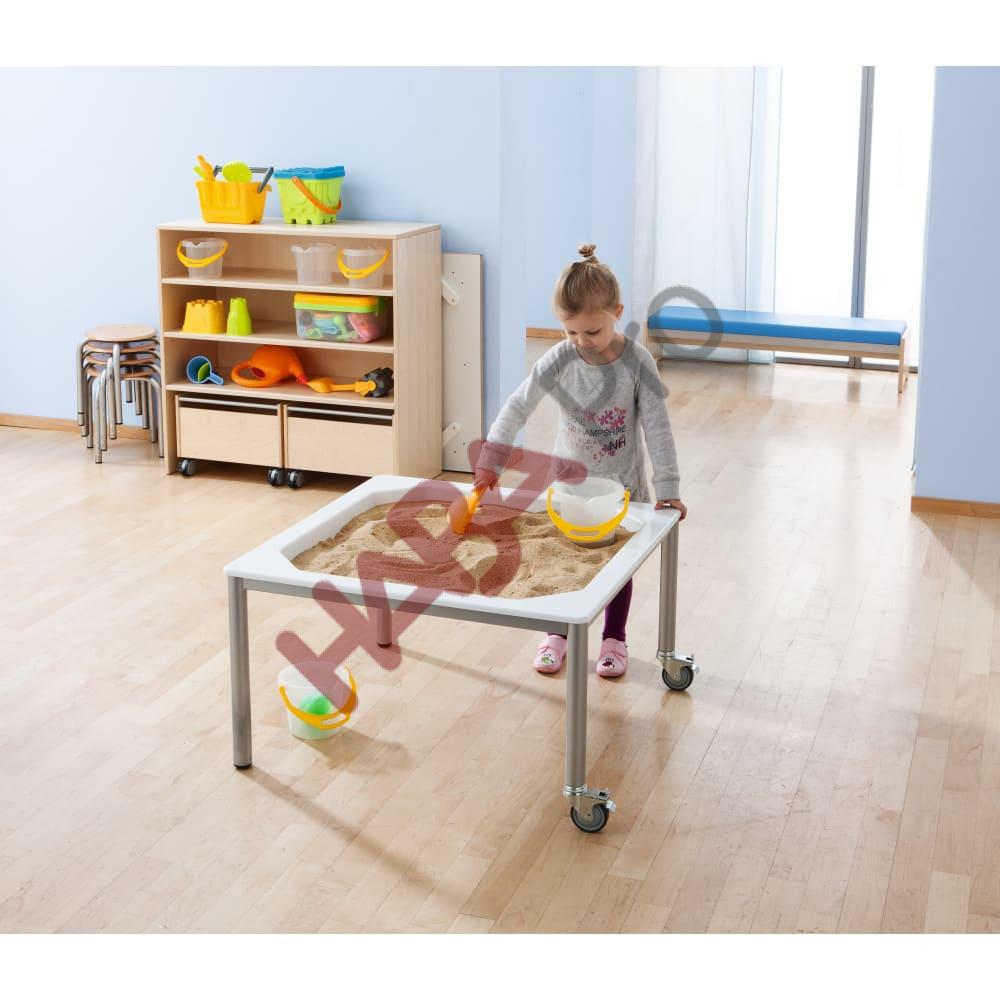 Stół ze zdejmowanym blatem, konstrukcja metalowa, wys. 59 cm