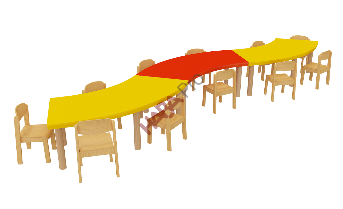 Stół w kształcie fali, regulowana wys. 40-58 cm