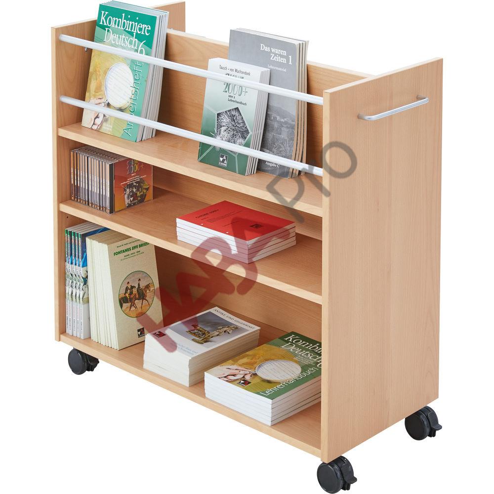 Dwustronna biblioteczka na kółkach