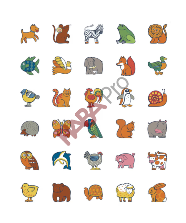 Samoprzylepne znaczki z papieru "Zwierzęta", 90 sztuk